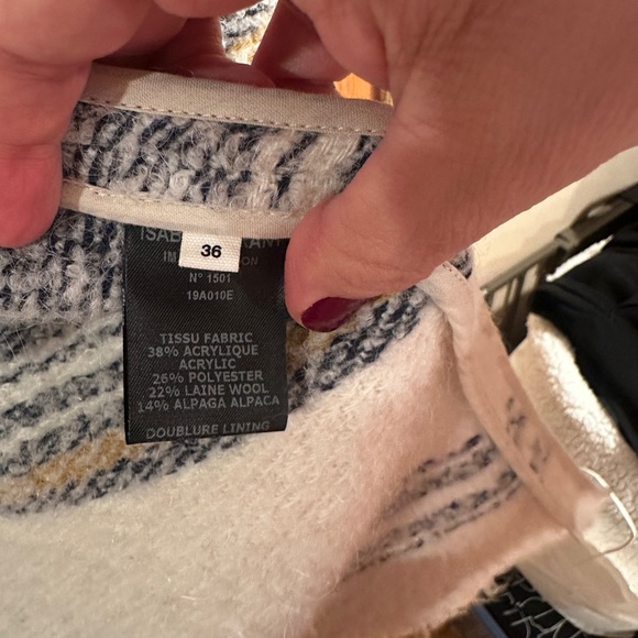 Isabel Marant Étoile Black and Cream Wool Jacket - Picture 3 of 14